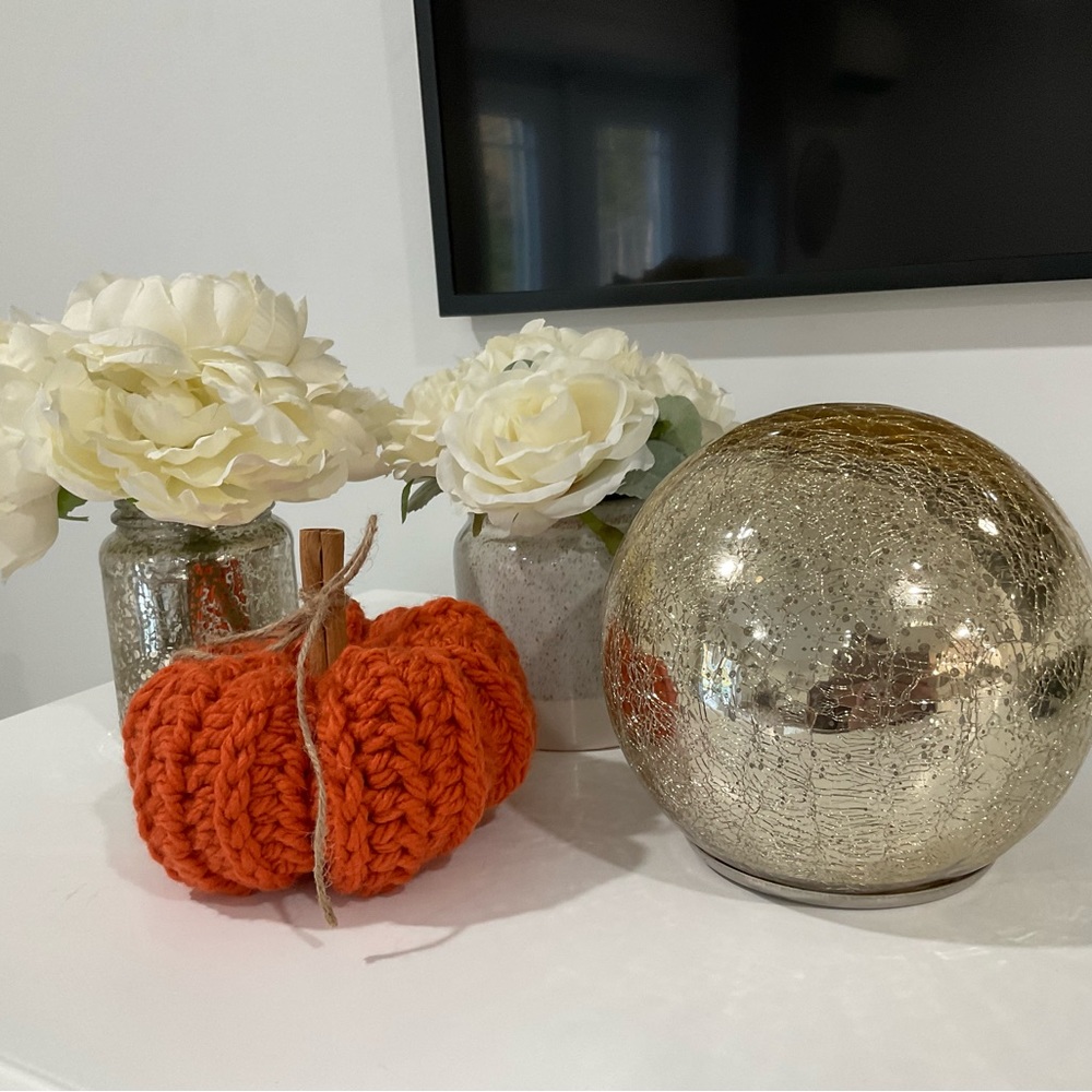 Handmade Orange Crochet Pumpkin (Small)
